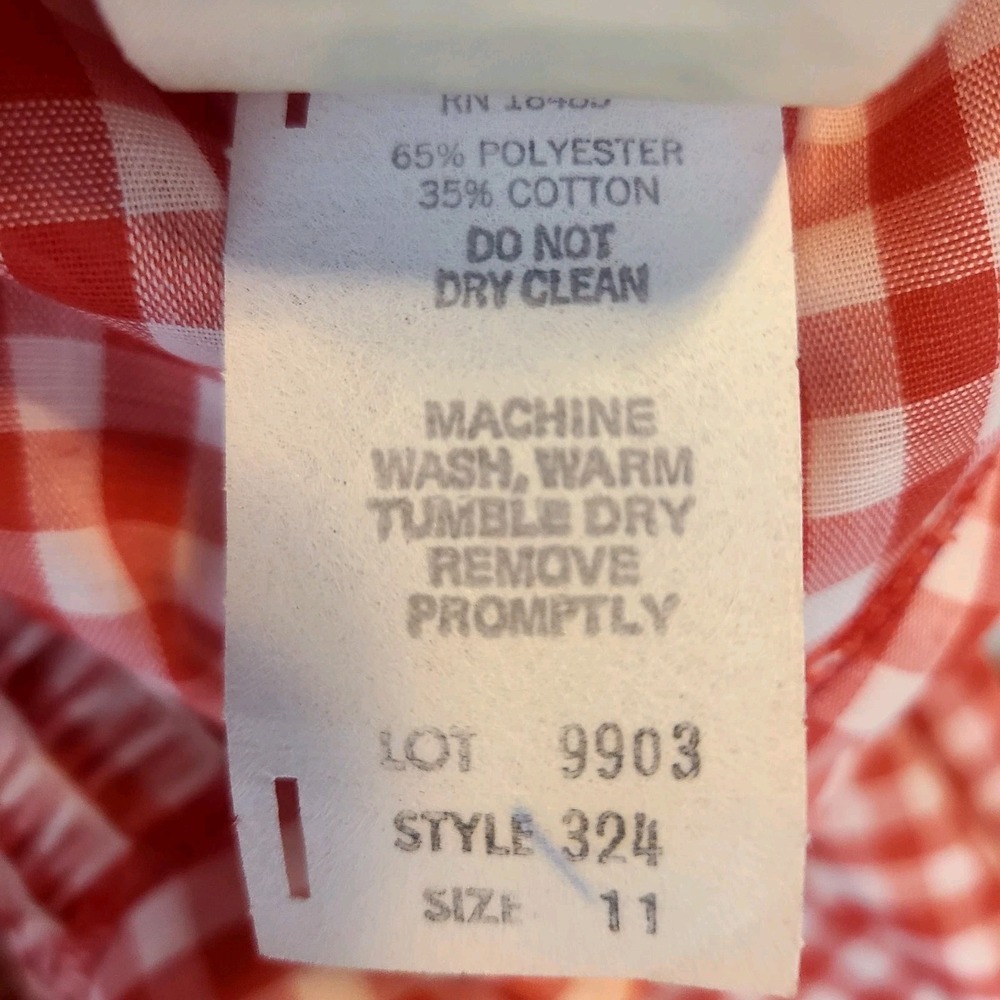 Vtg Jody T Of California Red Gingham Maxi Cottage Prarie‎ Puff Sleeve Dress 70s - Picture 8 of 8